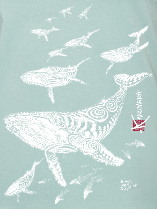 T-shirt Bio Col V Femme Les Baleines