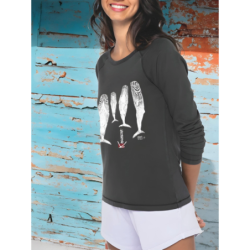 T-shirt Délavé manches longues Femme le sommeil des Cachalots