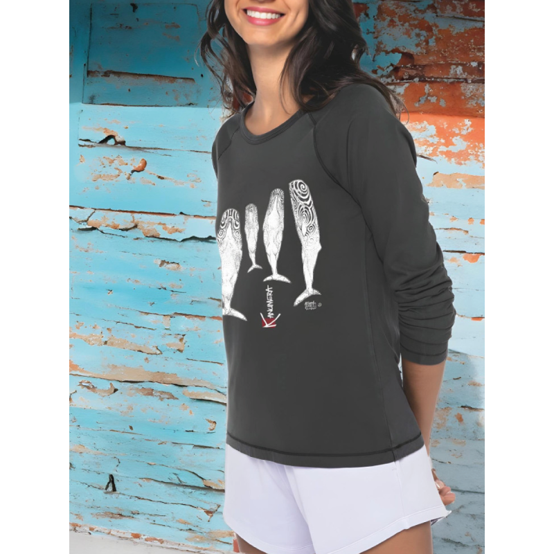 T-shirt Délavé manches longues Femme le sommeil des Cachalots