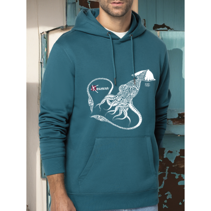 Sweat-shirt bio capuche Le Calamar