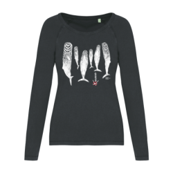 T-shirt Délavé manches longues Femme le sommeil des Cachalots