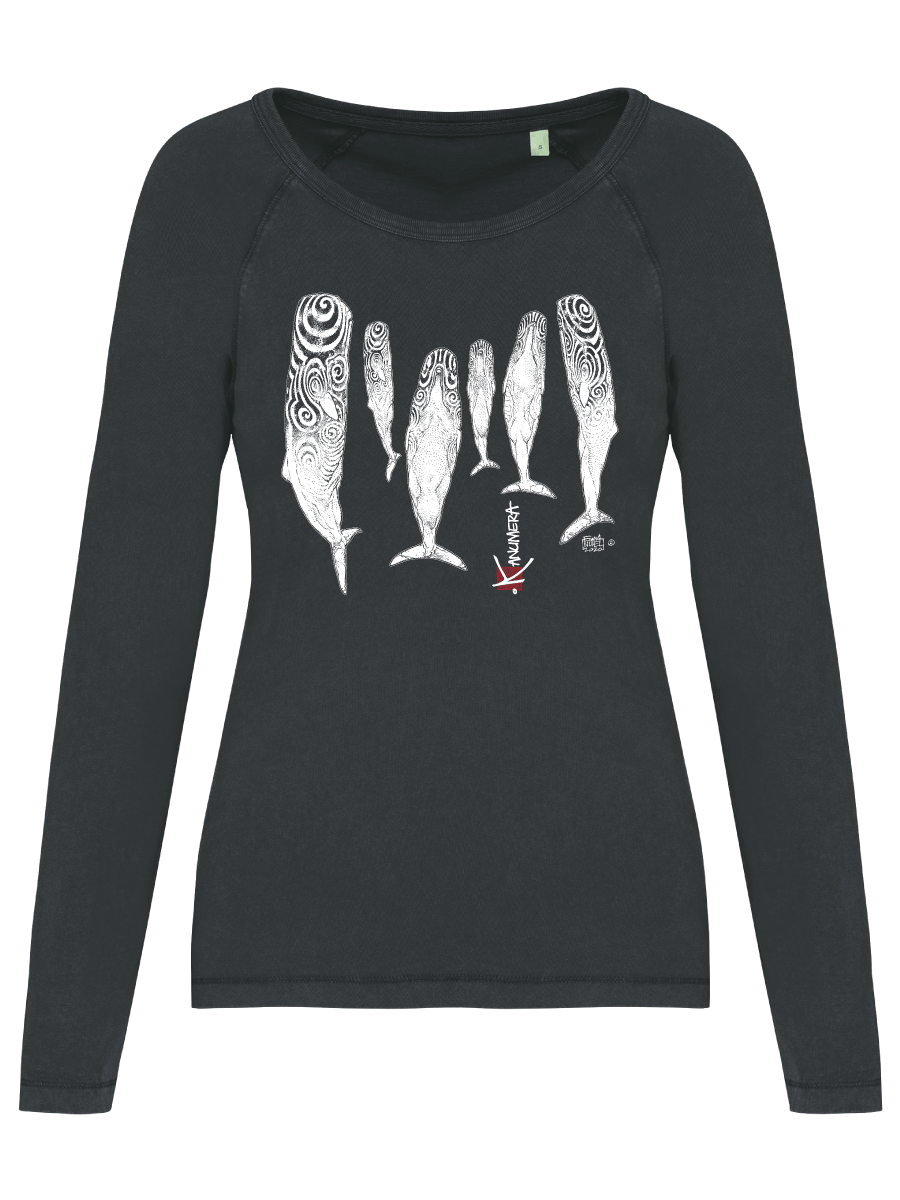 T-shirt Délavé manches longues Femme le sommeil des Cachalots