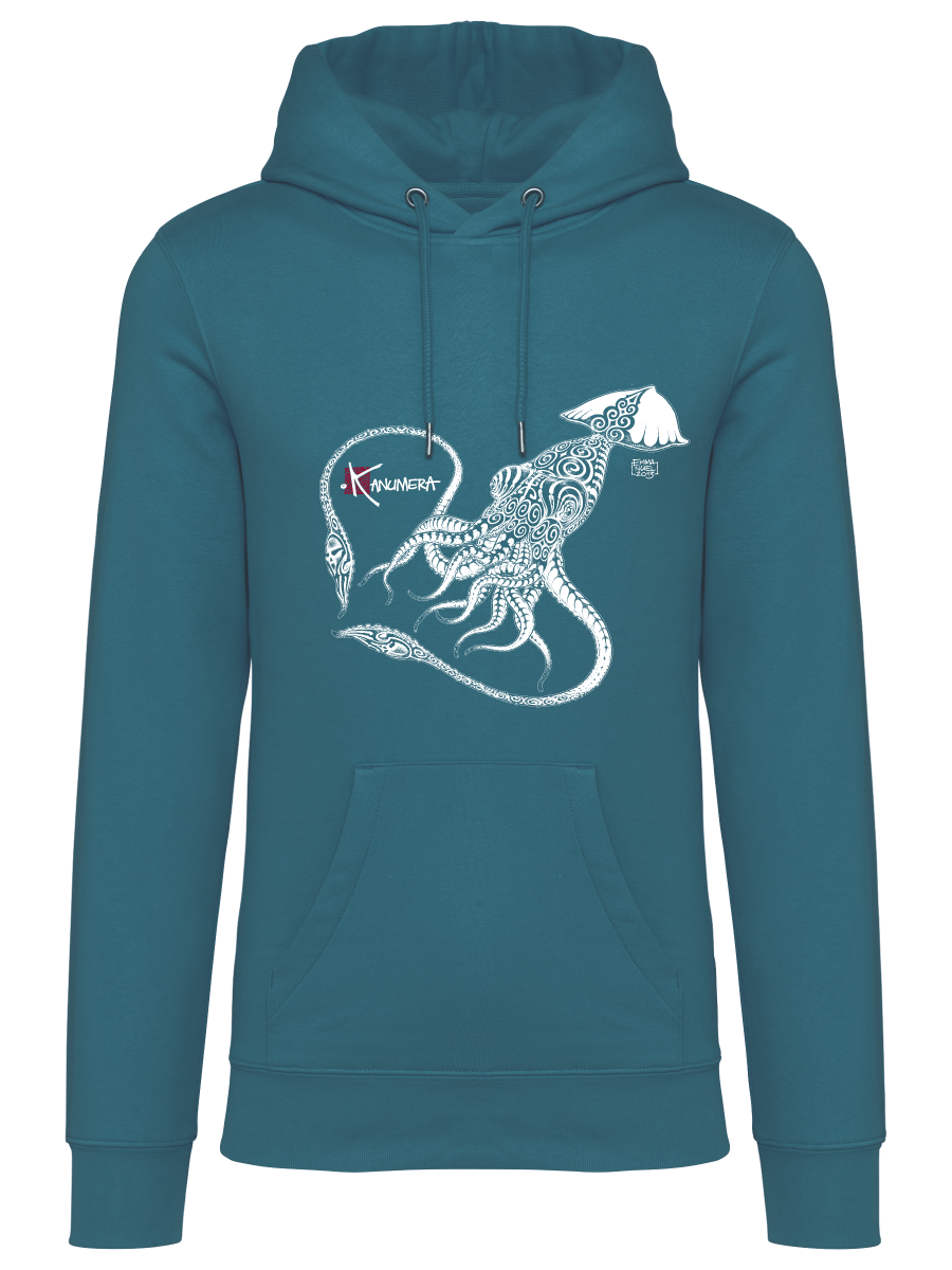 Sweat-shirt bio capuche Le Calamar