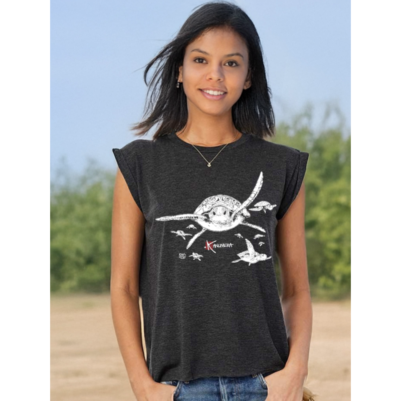 Turtles Ladies' flowy rolled-cuff T-shirt
