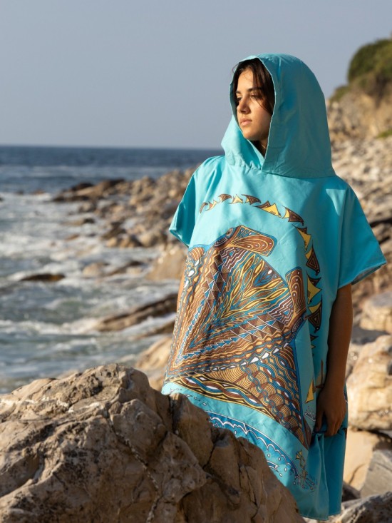 Poncho Microfibre Moyen Modèle Origine les Raies