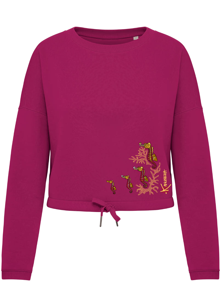 Sweat-shirt Oversize Crop Les Hippocampes