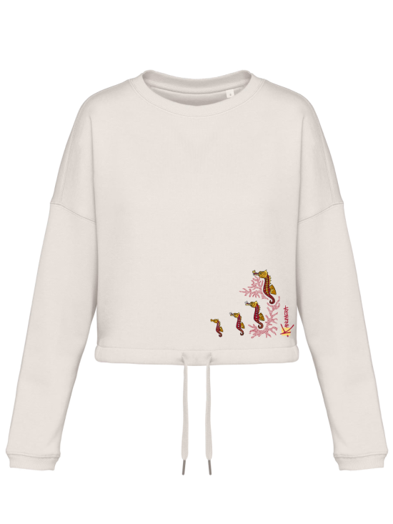 Seahorses Oversized Crop Sweat-shirt