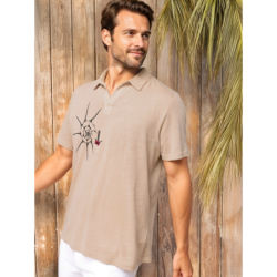 Shellfish Men's linen polo shirt