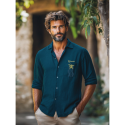 Turtle Long-Sleeve Linen Shirt