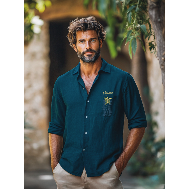 Chemise en lin manches longues La Tortue