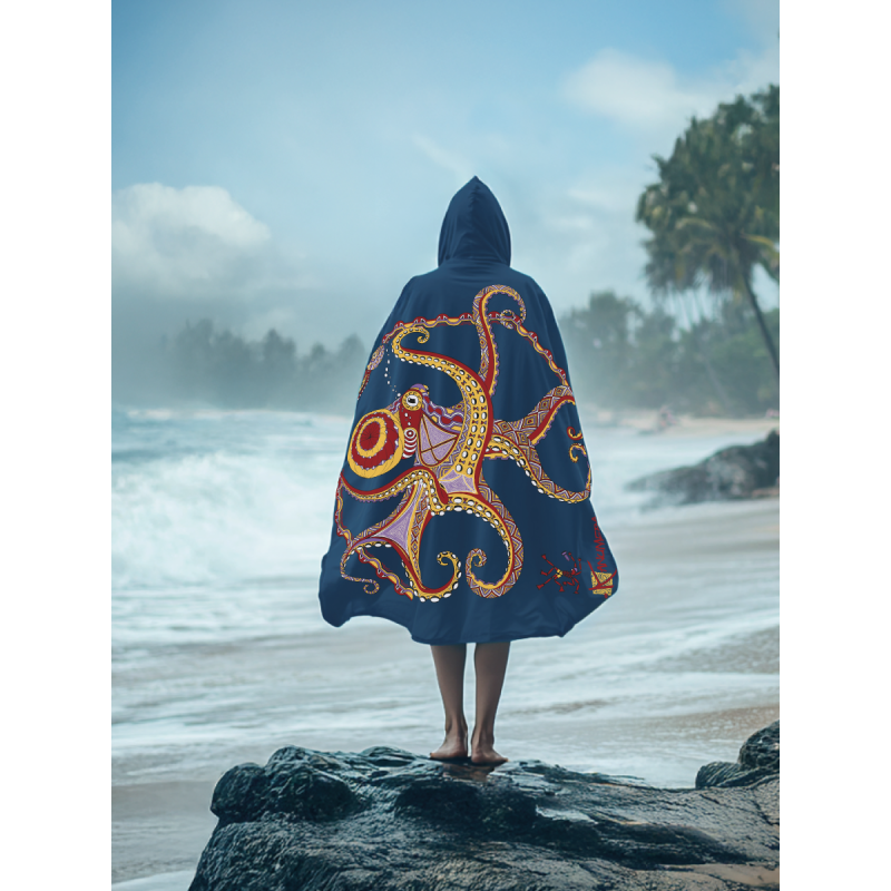 Poncho Microfibre Grand Modèle La pieuvre