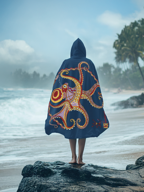 Poncho Microfibre Grand Modèle La pieuvre