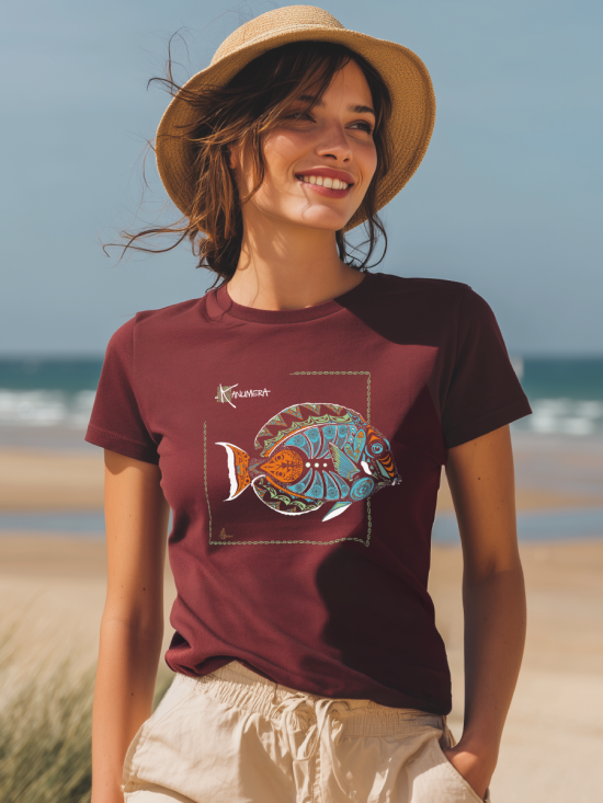 T-shirt bio Femme Poisson d'Achille