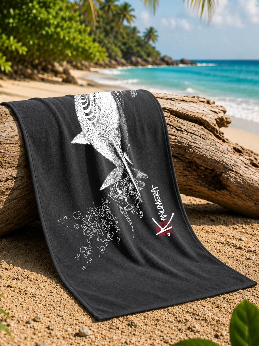 Serviette Microfibre Le Requin et le Plongeur