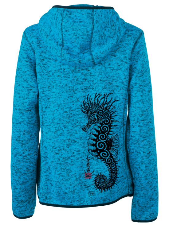 Veste à Capuche Femme en Polaire tricoté L'Hippocampe Tatoo