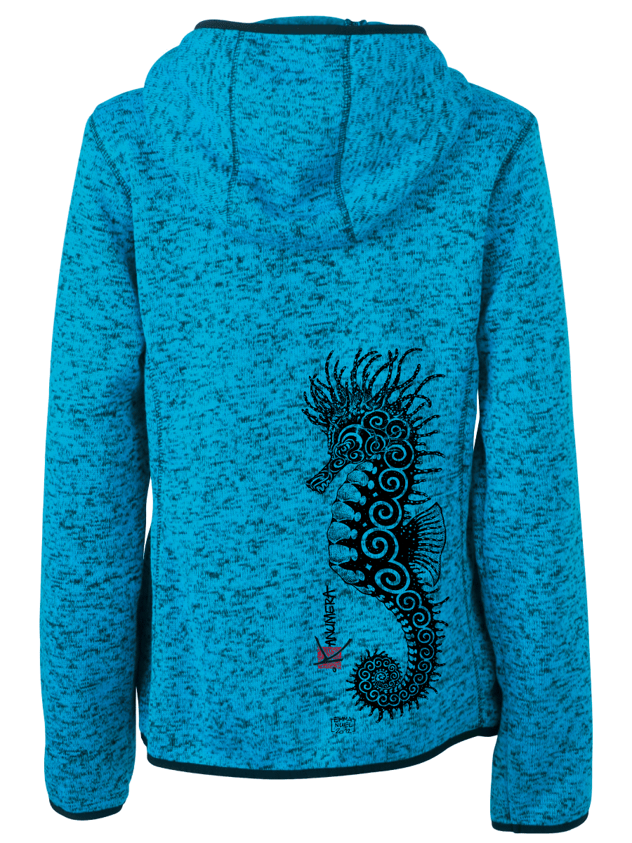 Veste à Capuche Femme en Polaire tricoté L'Hippocampe Tatoo