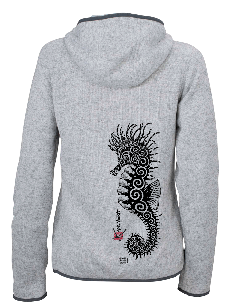 Veste à Capuche Femme en Polaire tricoté L'Hippocampe Tatoo