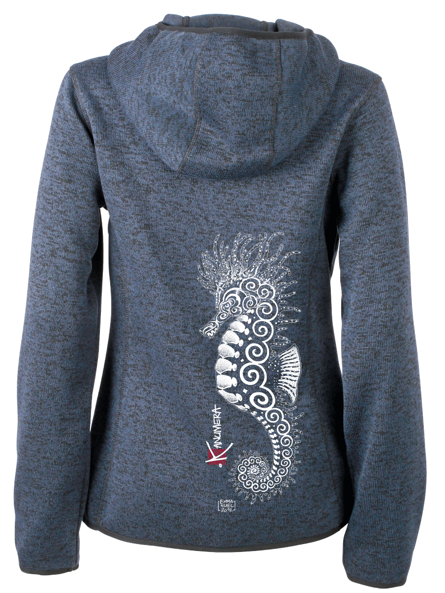 Veste à Capuche Femme en Polaire tricoté L'Hippocampe Tatoo