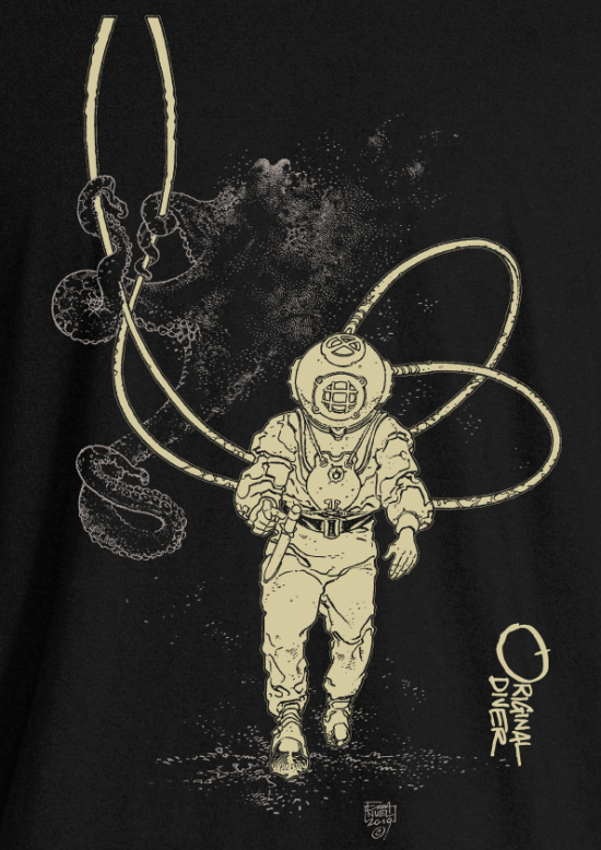 T-shirt Bio La Pieuvre et Le Scaphandrier