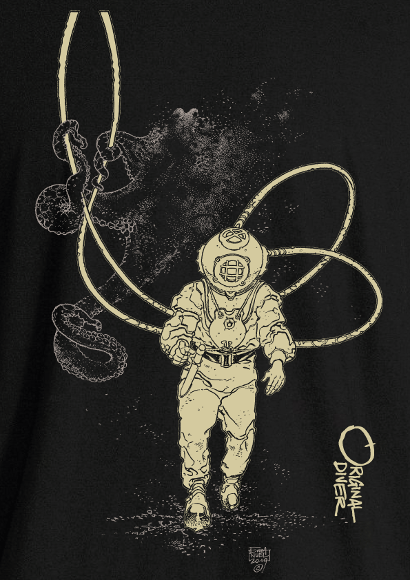 T-shirt Bio La Pieuvre et Le Scaphandrier