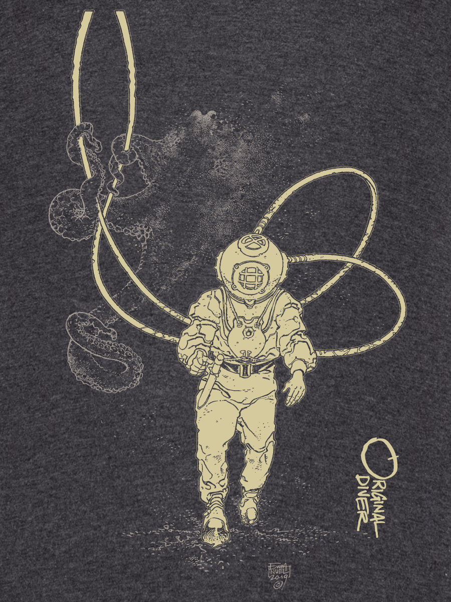 T-shirt Bio La Pieuvre et Le Scaphandrier