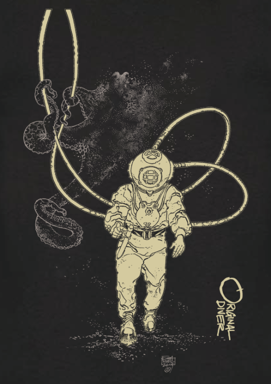 T-shirt Enfant La Pieuvre et le Scaphandrier