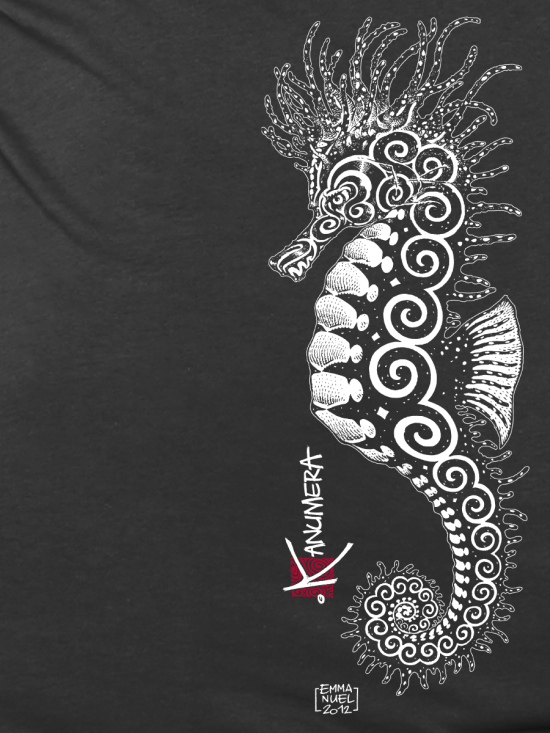 T-shirt bio Col V Femme L'Hippocampe