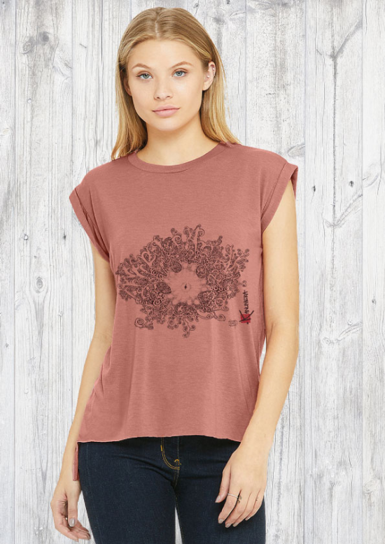 T-shirt Fluide à manches roulottées Le Gorgonocéphale
