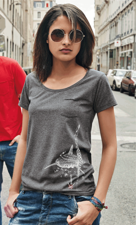 T-shirt Bio Femme avec poche Le Requin Baleine