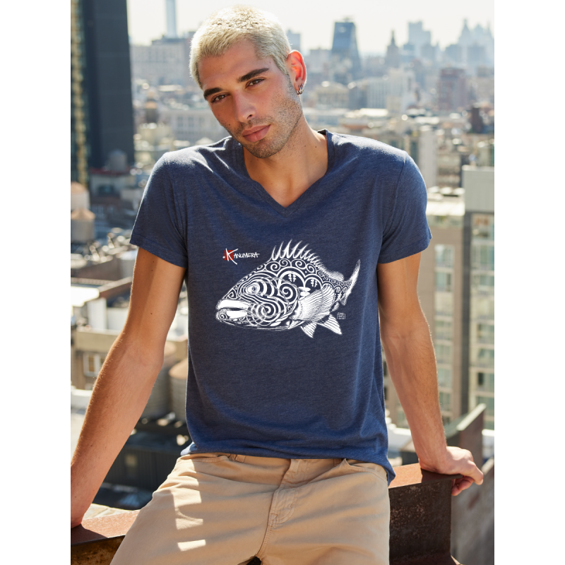 T-shirt Col V Le Mérou tatoo