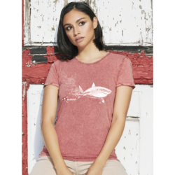 T-shirt délavé Femme Le Requin Blanc et la Plongeuse