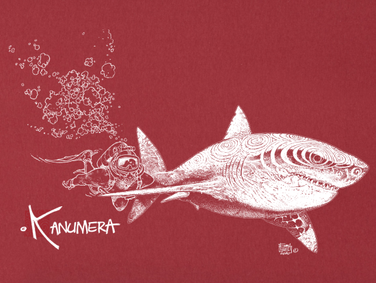 T-shirt Bio Le Requin Blanc et le Plongeur