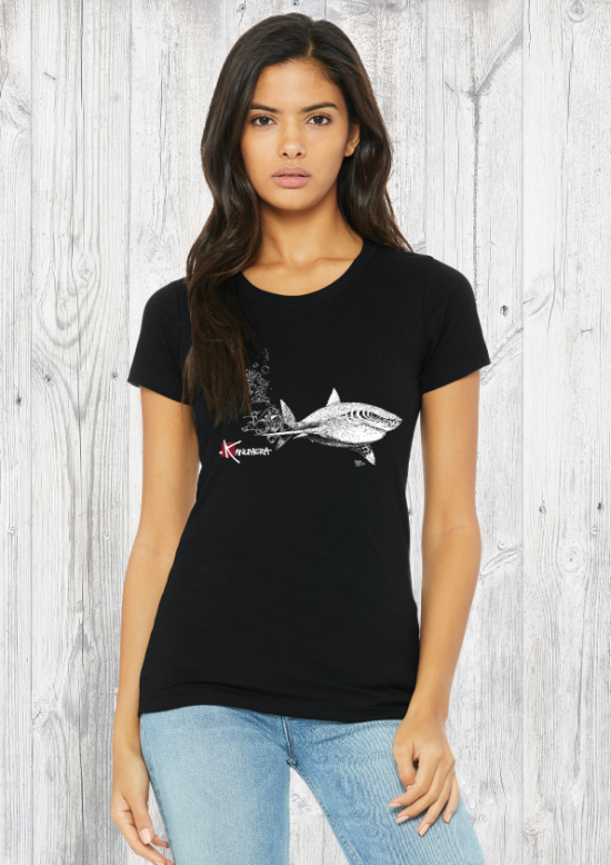 T-shirt Bio Femme Le Requin Blanc et la Plongeuse