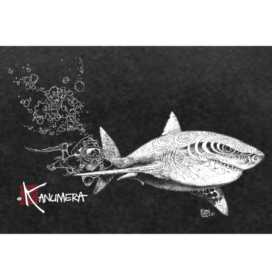 White Shark and Diver Men's vintage T-shirt