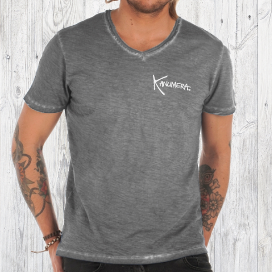 T-shirt délavé col V Le Requin Baleine