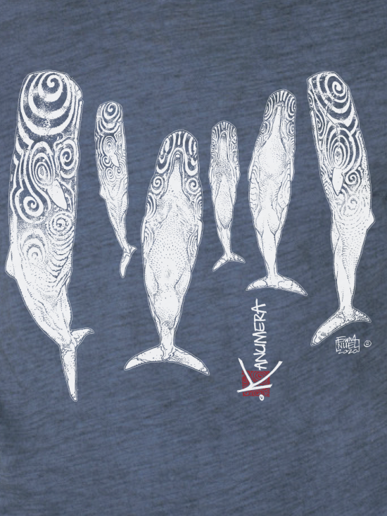 T-shirt délavé col V Le sommeil des Cachalots