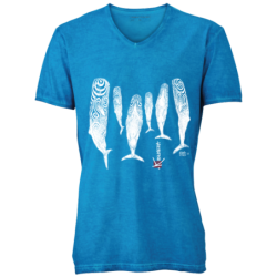 T-shirt délavé col V Le sommeil des Cachalots