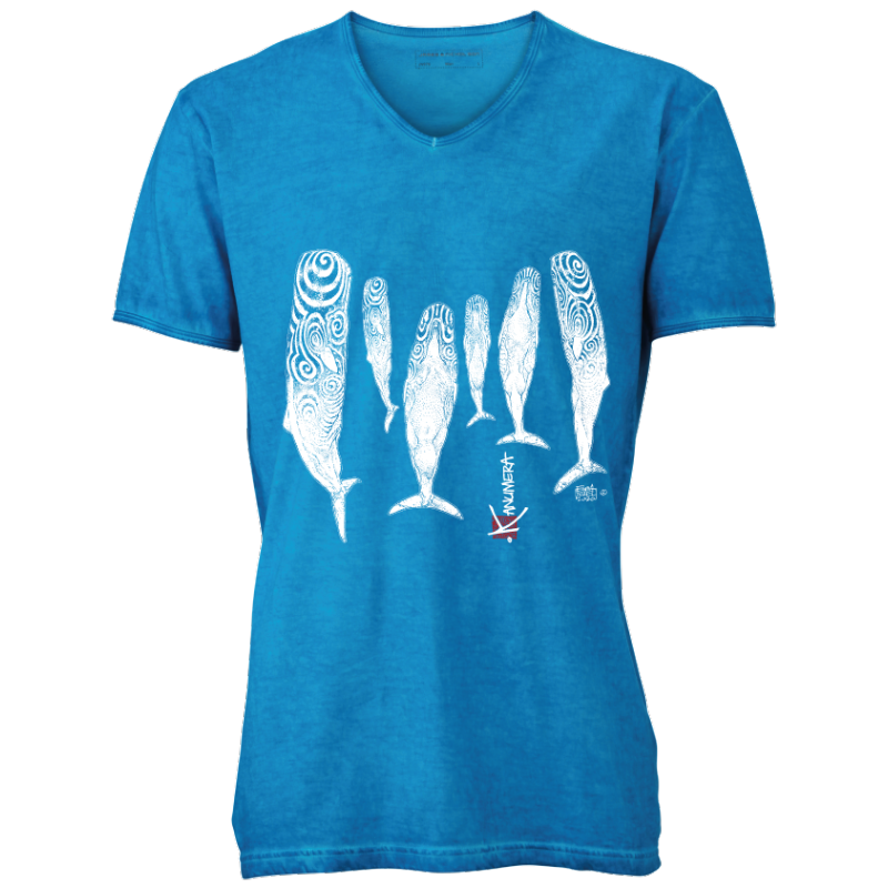 T-shirt délavé col V Le sommeil des Cachalots