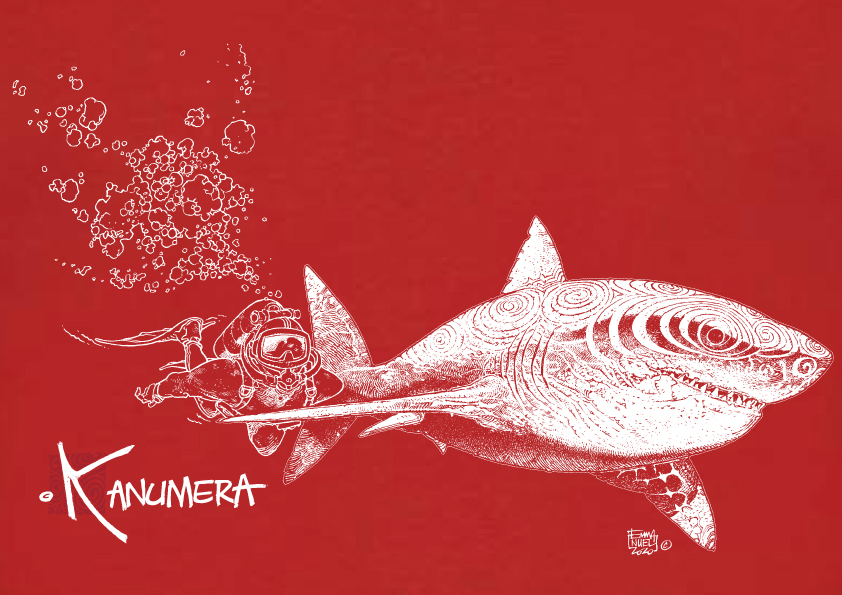 White Shark and Diver kid's  T-shirt