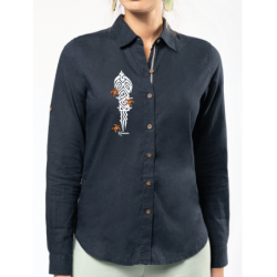 Chemise en lin et coton Femme Manches Longues Les tortues