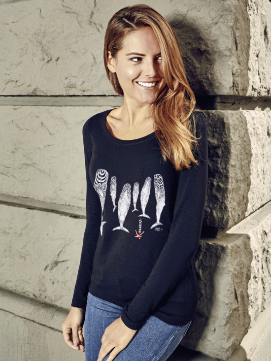 Sperm Whales  Ladies Long Sleeves  T-Shirt
