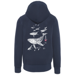 Sweat zippé Capuche Les Baleines