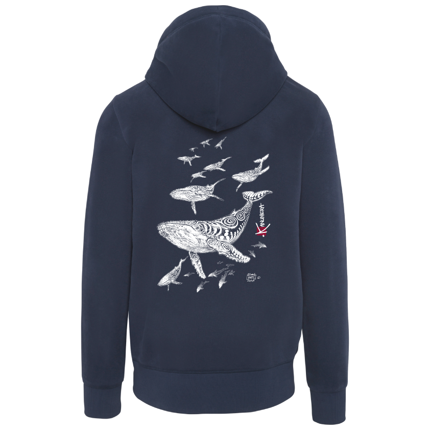 Sweat zippé Capuche Les Baleines