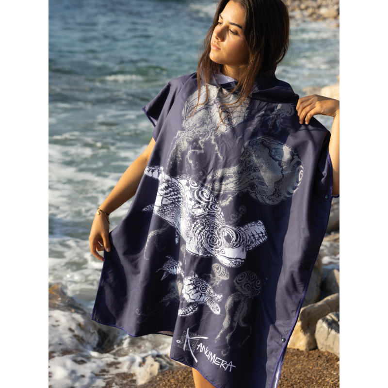 Turtles Microfibre Poncho (Middle Size)