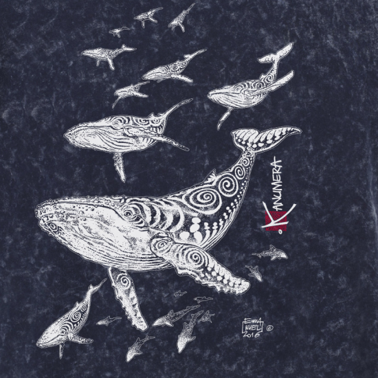 Whales Ladies Vintage T-shirt