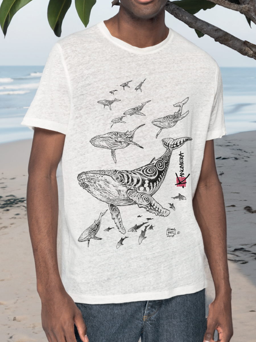 T-shirt en Lin Le Champ de Baleines