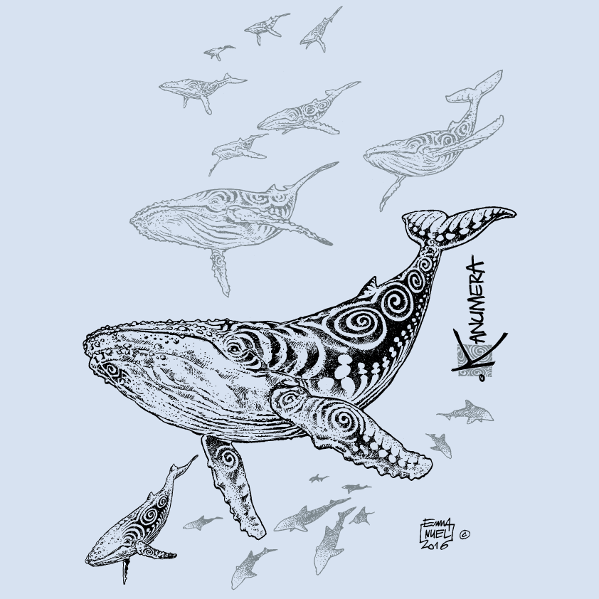 Poncho Microfibre Petit modèle Les Baleines