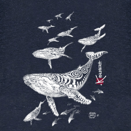 Whales Ladies Linen T-shirt