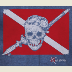T-shirt délavé Drapeau Pirate Plongée