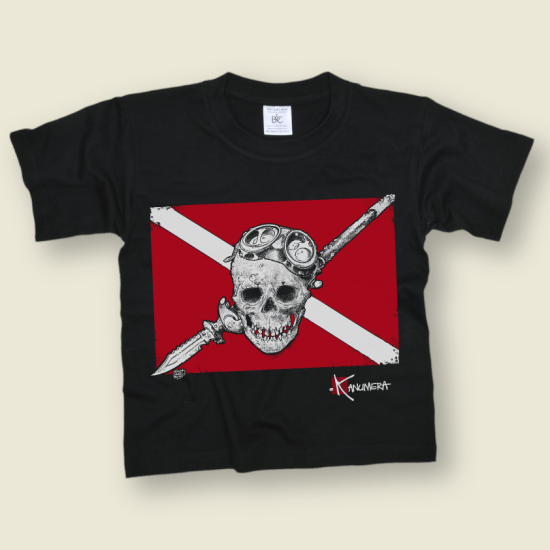 T-shirt Enfant Le Drapeau Pirate Plongée